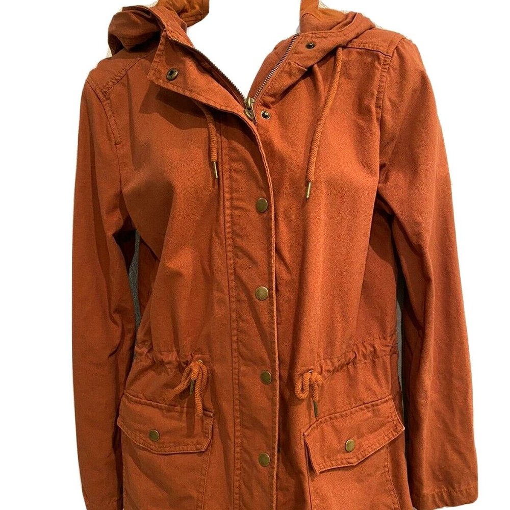Dark Orange Rust Winter Coat Extra Thick + Pockets